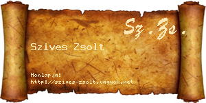 Szives Zsolt névjegykártya